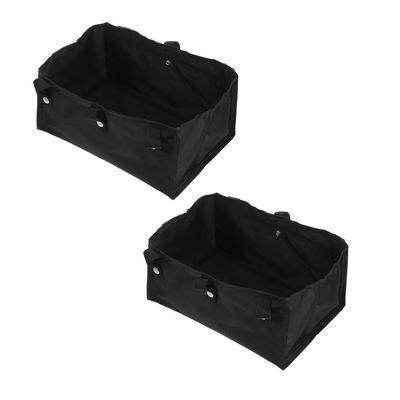 COLLBATH 2pcs Folding Walker Under Seat Bag Organizer for Seniors Storage Pouch with Multiple Compartments Black Walker Accessory Tote for Wheelchair Supplies