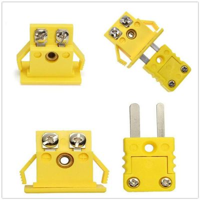 MeevrgR K-Type Thermocouple Miniature Socket and Panel Mount Connector Set, Alloy Plug and Socket for Temperature Measurement