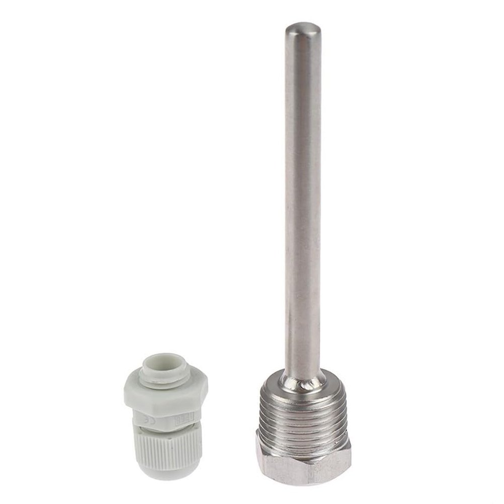 MeevrgR Stainless Steel Thermowell for Temperature Sensors, 1/2" NPT Thread, 50-200mm Length for 6mm Dia. Tube