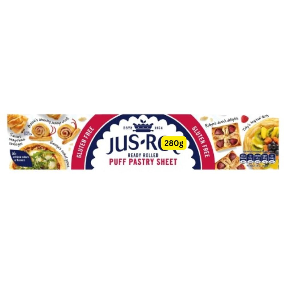 Puff Pastry Sheet 280g Gluten Free Ready Rolled Jusrol (1x280g)