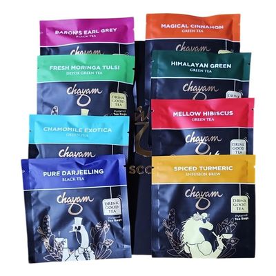 FotoStation - Luxury Artisanal Tea Gift Set 40 Pyramid Tea Bags in 8 Flavours Green, Black & Herbal Loose Leaf Blends Vegan, Caffeine-Free, No Artificial Flavours Premium Wooden Tea Chest