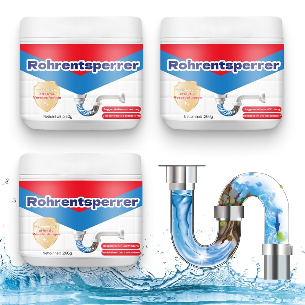 Drain Unblocker, New Powerful Pipe Dredge Agent, Sink and Drain Cleaner, Meledmatte Toilet Cleaner, Unblocker Liquid Heavy Duty (3pcs, gram, 260)