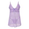 Sexy Lingerie for Women Sets Deep V Neck Lace Trim Babydolls Soft See Through Mesh Lace Mini Dress Naughty Plunge Embroider Floral Slip Dresses Black view 4