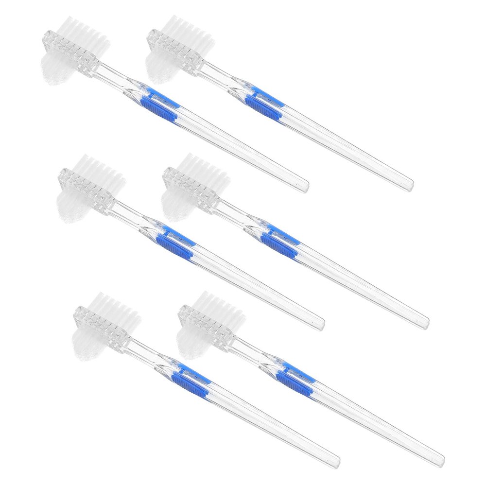 Didiseaon 6pcs Denture Cleaning Brush Double Sided Brush Travel for Adults Seniors Retainer Cleaning Gentle Oral Care