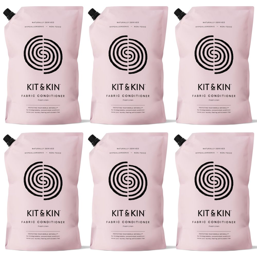 Kit & Kin Eco Fabric Conditioner x 6 Litres | Fresh Linen | Plant-Based Natural Laundry Softener for Sensitive Skin