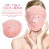 Anneome Coral Fleece Face Towel Mask with Three-Hole Adjustable Straps, Soft Skin-Friendly Facial Steaming Towel for Moisturizing and Hot Compress, Pink Detachable Face Care Cloth for Spa view 2
