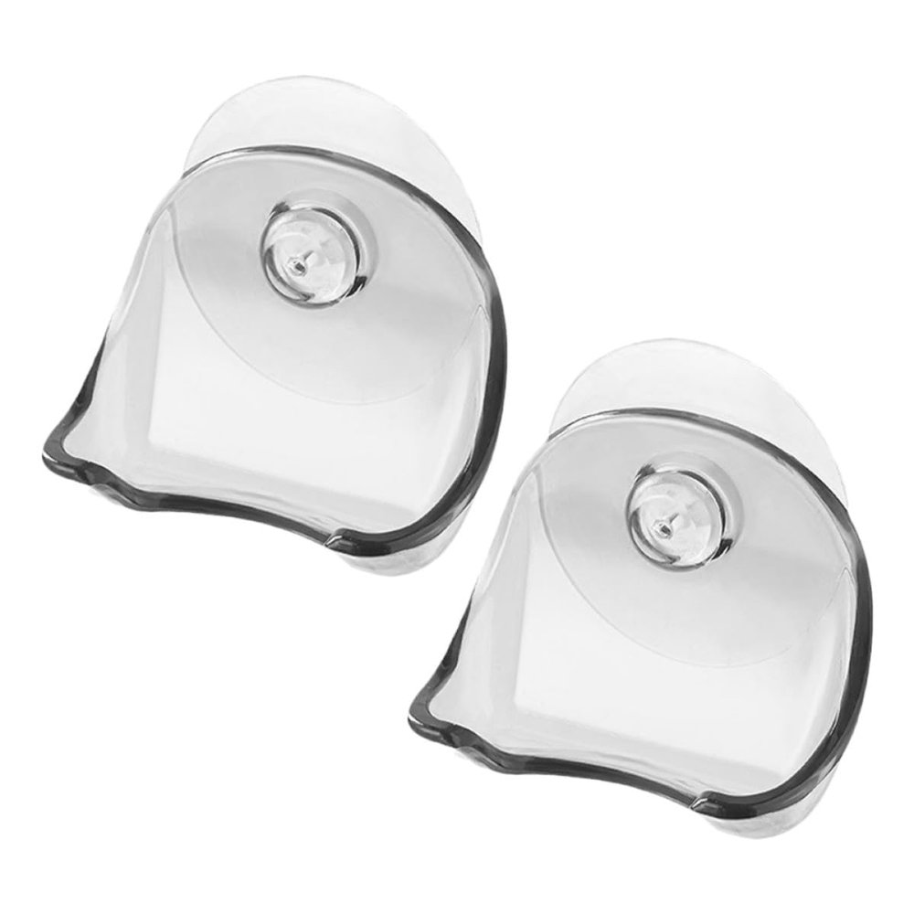 Baluue 2pcs Suction Cup Holder for Travel Bathroom Storage Rack No-drill Wall Mounted Organizer Beard Trimmer Grooming Holder for Rv Space-saving