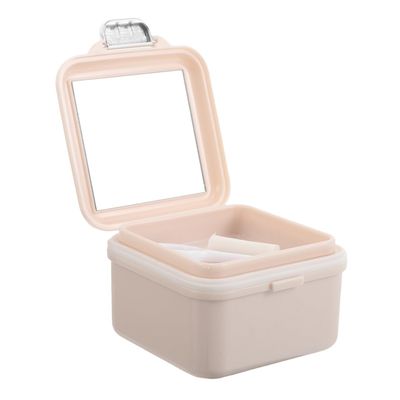 VICASKY Denture Storage Box with Portable Travel Retainer Case for False Teeth and Braces Organizer Container with Denture Cleaning Brush Holder Color Single Unit