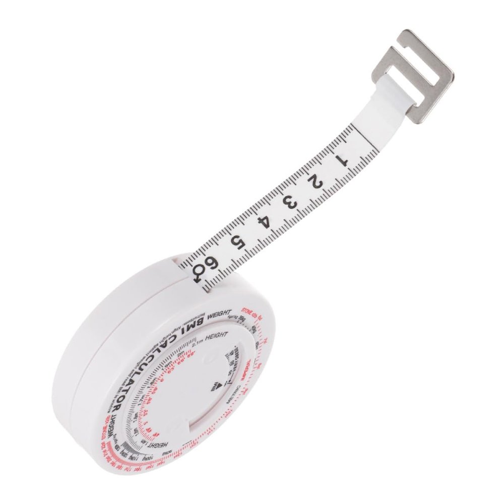 Yardwe Bmi Calculator Body Tape Measure 1.5M Plastic round Retractable Waist Circumference Measuring Tape Convenient Design for Fitness Tracking and Health Monitoring