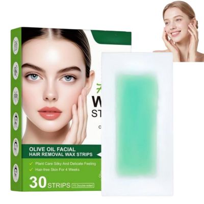 30PCS 2 In 1 Wax Strips For Face Hair Removal,15 Dual Sides Face Wax Strips,Facial Hair Remover For Women,Containing Olive Oil,Quick Smoothness,Suitable For Eyebrow/Upper Lip/Legs/Underarms/Bikini