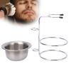 DIRBAK Shaving Stand Bowl Set Stainless Steel Shaving Brush Holder Foaming Bowl Multi Function Stand for Men Wet Shaving Complete Kit Durable and Practical view 4