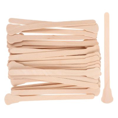 BIUDECO 100pcs Double Head Wooden Hair Removal Wax Sticks Applicator for Nose Eyebrow and Lip Waxing