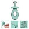 Abaodam Silicone 3D Triple-Sided Toothbrush for Training Soft Teeth Cleaner in Light Blue Suitable for Early Oral Care view 2