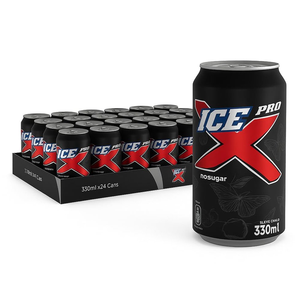 ICE PRO MAX Zero Sugar Cola 24 x 330ml Cans | Maximum Taste, No Sugar | Bold Fizzy Soft Drink | Low Calorie Refreshing Soda | Bulk Pack Carbonated Beverage - By MegaAisle