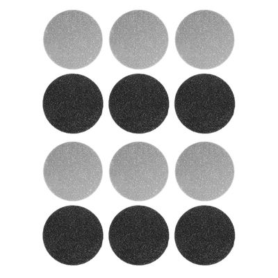 Mobestech 12pcs Reusable Foot File Replacement Grinding Stone Heads for Feet, Black Pedicure Accessories for Dead Skin Removal, Suitable for Home and Salon Use