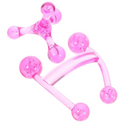IMUSINICE 2Pcs Handheld Back Knobber Massage Tool Set, Mini Portable Pink Frog-Shaped Four-Ball Body Massagers for Neck, Shoulder, and Fatigue Relief