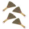 Abaodam 4pcs Mini Broom Desk Brush for Tabletop Cleaning Traditional Straw Handheld Broom Dust Removal Function for Halloween Wedding Party Bed Office Table view 1