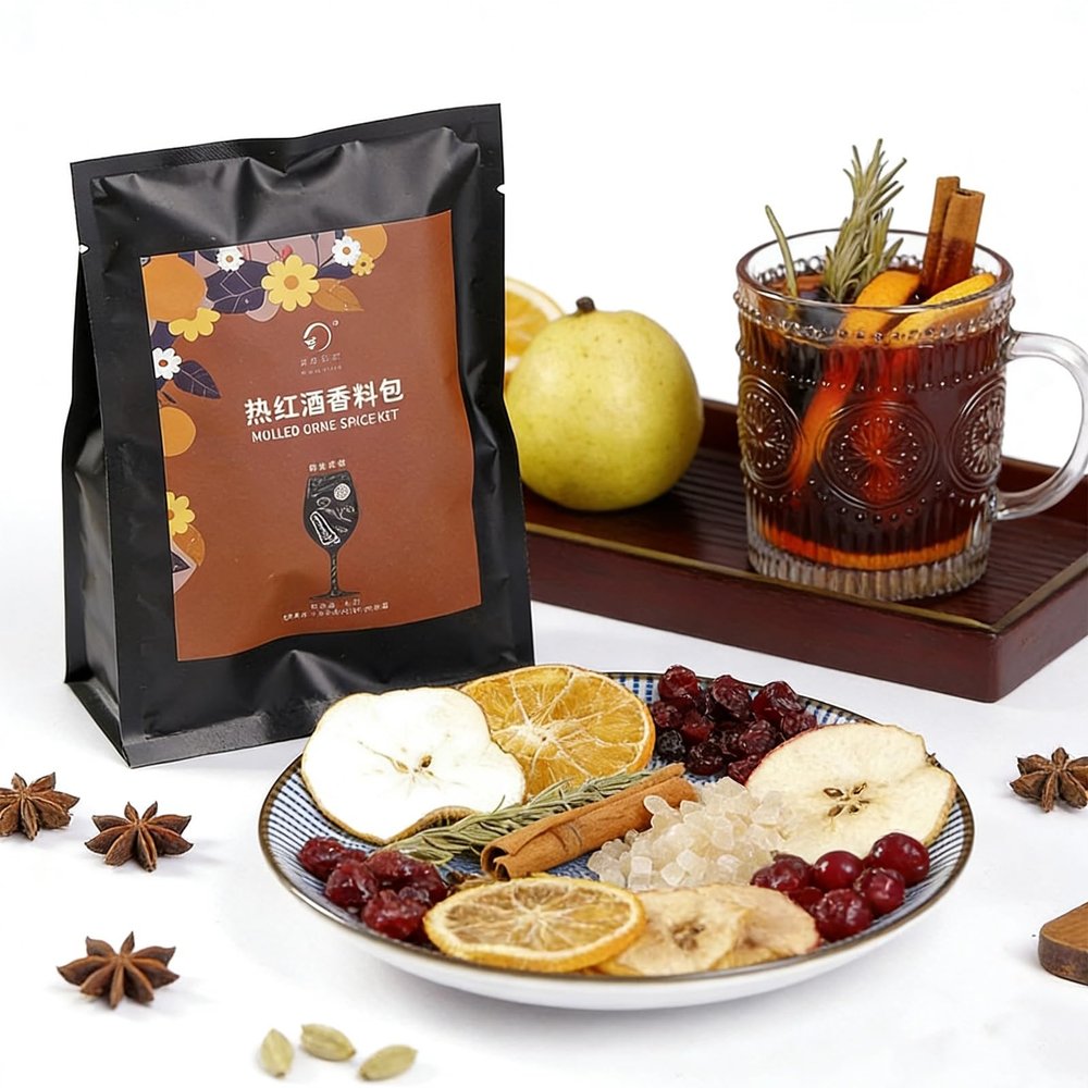 Orange Fruity Flavor, Mulled Wine Holiday Mulling with Cinnamon, Star Anise&cloves, Drink Mix, for Hot Mocktails(Orange Fruity Flavor(50g))