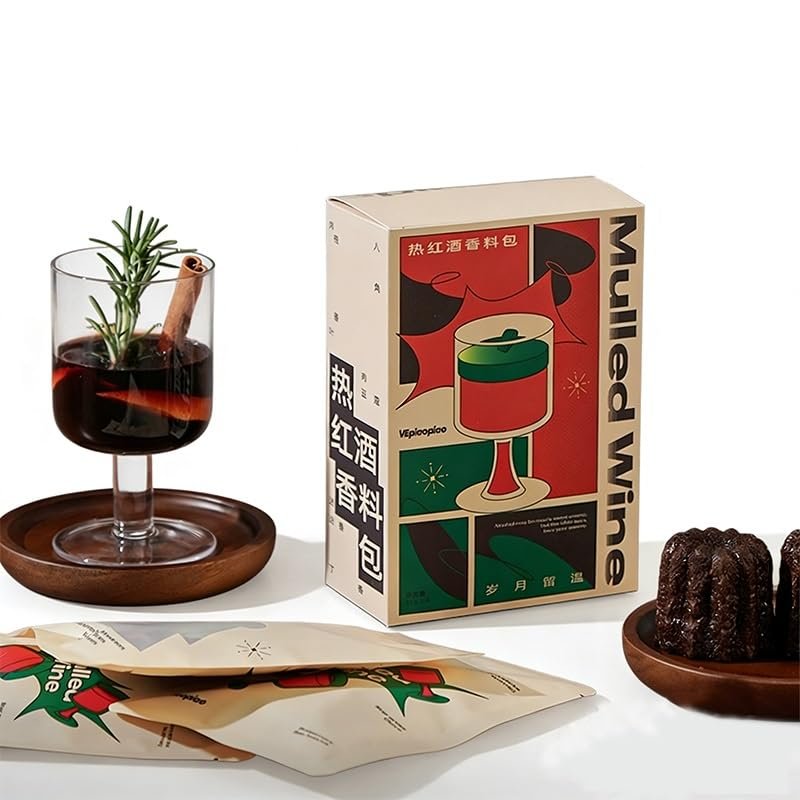 Wine Mix, Seasonal Spice - 4idual Sachets (84g Total) for Apple Cider, Mulled, Glhwein, Hot Toddy Holiday Drink