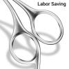 Buachois Small Grooming Scissors, Stainless Steel Rounded Tip Facial Hair Nose Eyebrow Eyelash Trimming Scissors, Ergonomic Design for Precise Grooming, Compact and Portable view 2