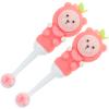 OFFIGAM 2Pcs Extra Soft Children Toothbrushes, Manual Cute Bear Tooth for Kids Toddlers, Gentle Care Teeth Gums, Soft Silicone Bristles view 1