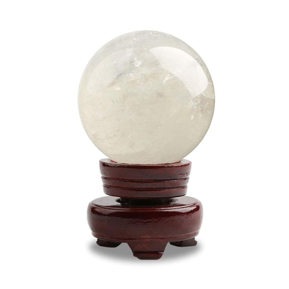 HDKYSWBUEJ Feng Shui Ornaments White Crystal Ball Glass Office Lucky Special Polished Gift Decoration Witchcraft