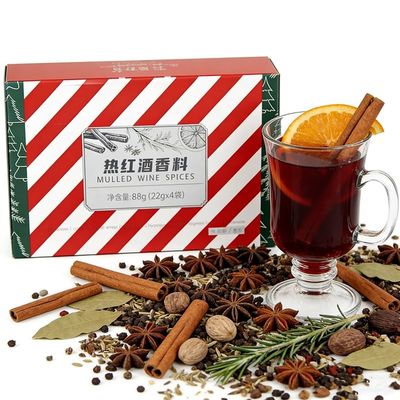 Wine Mix, Seasonal Spice - 4idual Sachets (88g Total) for Apple Cider, Mulled, Glhwein, Hot Toddy Holiday Drink