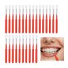 50 PCS Interdental Brushes, Dental Brushes Flossing Head, Interdental Brush Floss Picks for Oral Tooth Braces Between Teeth Cleaning (Red)