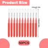 50 PCS Interdental Brushes, Dental Brushes Flossing Head, Interdental Brush Floss Picks for Oral Tooth Braces Between Teeth Cleaning (Red) view 2