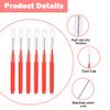 50 PCS Interdental Brushes, Dental Brushes Flossing Head, Interdental Brush Floss Picks for Oral Tooth Braces Between Teeth Cleaning (Red) view 3