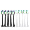 10PCS Brush Heads Compatible for Philips H X3/6/8/9 Series Electric Toothbrush Vacuum Sealed Packaged Replacement Toothbrushes Heads(5white-5 Black) view 1