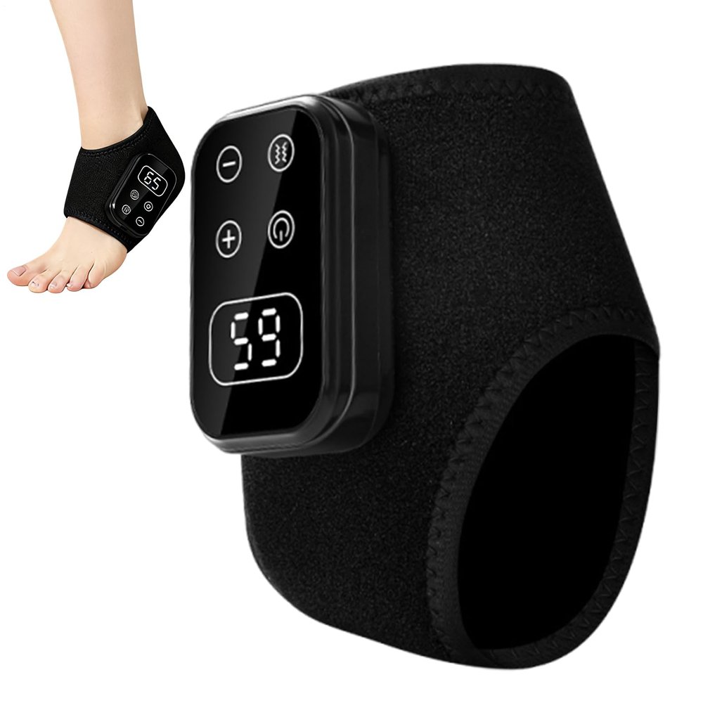 Heated Ankle Brace Neoprene, 3.94x1.57x6.69in Heated Ankle Wrap Electric Massager | Adjustable Heat Support, Smart Device, Foot Care Accessory for Home, Office, Travel, Sports