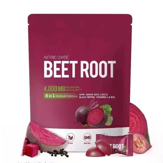Beetroot 8-in-1 Premium Energy - Beetroot Extract, Grape Seed Extract, Black Pepper Extract, Vitamins C & B12