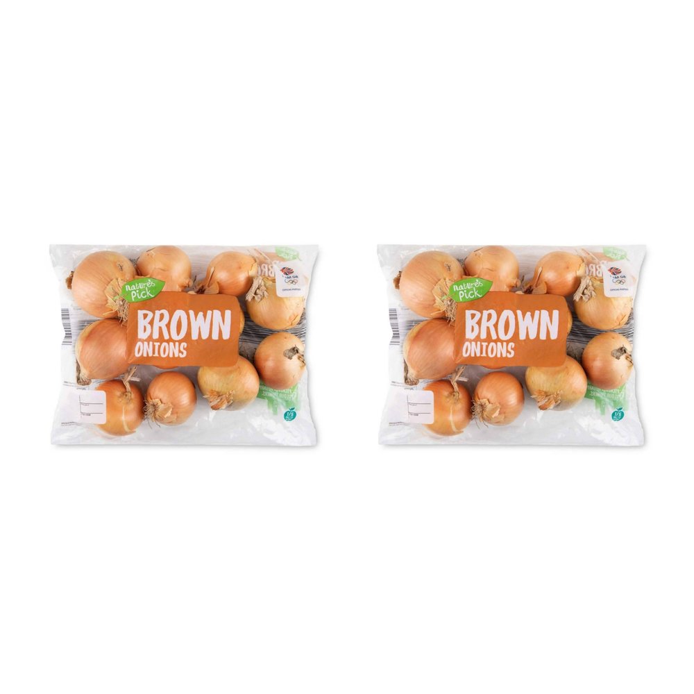 Bizzal Nature's Pick Brown Onions, Fresh Vegetables, 1 KG, Pack of 2