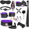 11-Piece Purple Leather Couple Training Kit - Detachable Endurance Set for At-Home Couple Fitness Sessions view 1