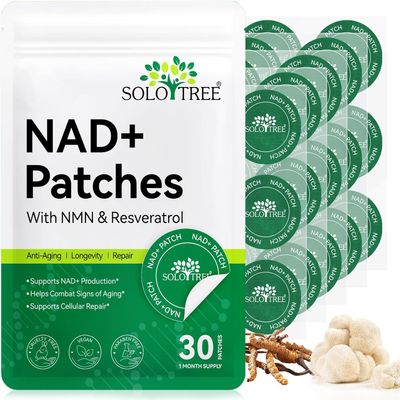 NAD+ Patches 30 Count | NMN & Resveratrol Supplement | Anti-Aging Support | Cellular Repair & Energy Boost | Skin-Friendly 8-Hour Sustained Transdermal Release | Vegan Cruelty-Free Paraben-Free