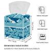 2PCS Square Tissue Box Cover, Swimming Shark Hungry Leather Tissue Case Facial Paper Organizer Dispenser for Vanity Toilet Tank Dresser Night Stand Table Countertop Office Car view 3
