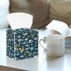 2PCS Square Tissue Box Cover, Cute Fish Shark Pattern Leather Tissue Case Facial Paper Organizer Dispenser for Vanity Toilet Tank Dresser Night Stand Table Countertop Office Car view 2