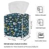 2PCS Square Tissue Box Cover, Cute Fish Shark Pattern Leather Tissue Case Facial Paper Organizer Dispenser for Vanity Toilet Tank Dresser Night Stand Table Countertop Office Car view 3