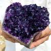 QMKADFQXF 1pc 300-350g Amethyst Geode Purple Crystal Quartz Cluster Dream Thunder Egg Natural crystal rough view 3