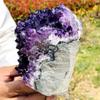 QMKADFQXF 1pc 300-350g Amethyst Geode Purple Crystal Quartz Cluster Dream Thunder Egg Natural crystal rough view 4
