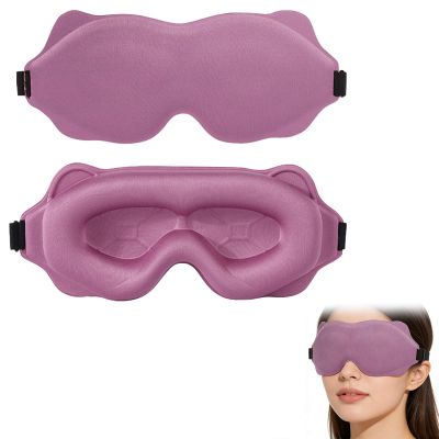 100% Blackout Sleep Mask, 3D Zero Pressure Eye Mask for Sleeping Side Sleepers, Soft & Adjustable Eye Mask for Women Men, Perfect Blindfold for Travel, Deep Sleep,Nap(1Pack) (Pink)