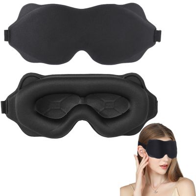 100% Blackout Sleep Mask, 3D Zero Pressure Eye Mask for Sleeping Side Sleepers, Soft & Adjustable Eye Mask for Women Men, Perfect Blindfold for Travel, Deep Sleep,Nap(1Pack) (Black)
