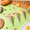 Amosfun 50pcs Disposable Wooden Ice Cream Cone Cups Biodegradable Cone Cups with Creative Shape Design for Culinary Presentation and Wedding Parties view 4