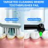 2PCS Interspace Toothbrush Heads Replacement, Interdental Brush Heads Compatible with Dontodent Click-on Brush Head for Cleaning Braces, Crevices, Back Teeth (Black, One Size) view 3