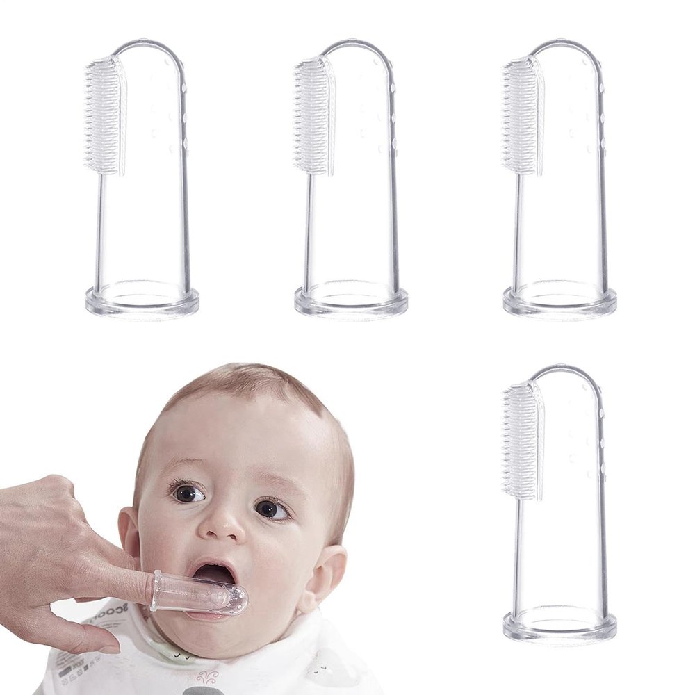 Kid's Finger Toothbrush Promote Gum Growth Teething Soft Gentle Massage