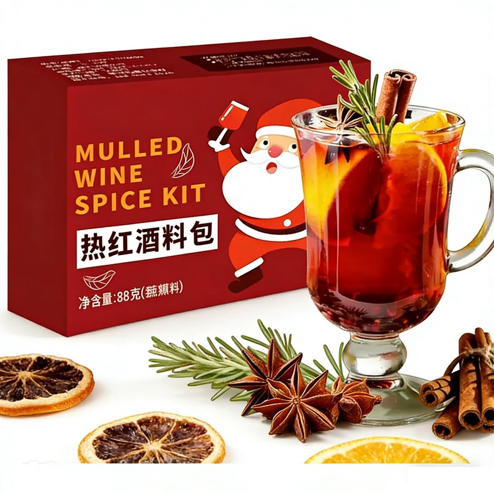 Cider Spice Blend,Mulled Wine Holiday Mulling with Cinnamon, Star Anise&cloves, Drink Mix for Hot Mocktails(88g (22g*4 packets))