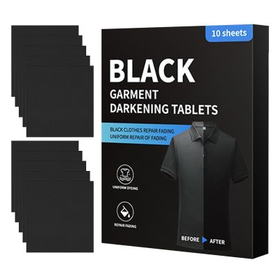 Black Clothes Color Restorer Sheets - 10 Pack Dye Catchers For Clothes, Fabric Fixing Protector, Fade Resistant Cleaning Wipes For Dark Garments, Formula S