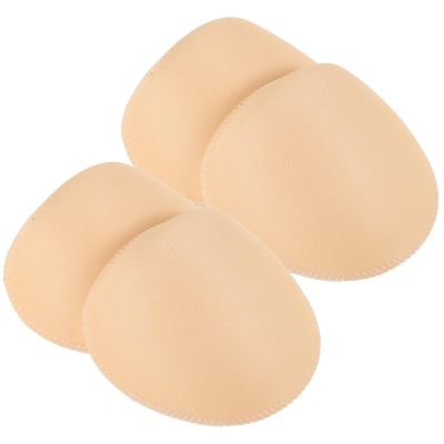 VICASKY 2 Pairs Beige Sponge Shoulder Pads 1.0Cm Thick Removable Foam Shoulder Cushions for Women and Men Blazer Coat Jackets Clothes Sewing Accessories
