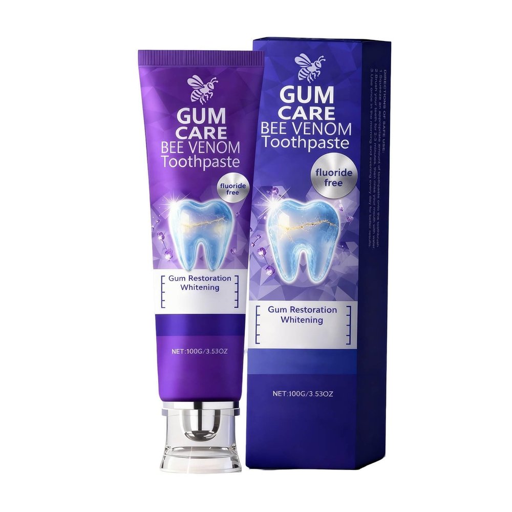 Bee Venom Dental Treatment Toothpaste, Bee Venom Gum Toothpaste, Natural Teeth Whitening Toothpastes, Fresh Breath, for Men and Women (1)